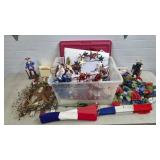 Tote w/ Assorted Patriotic Decorations