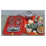 Vtg Glassware, Xmas Cardinal Glasses,