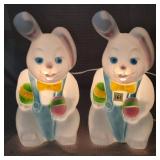 Lot of 2 Easter Bunny Blowmolds, 14 1/2" H