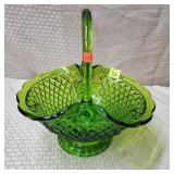 Vintage Indiana Glass Canterbury Green Centerpiece