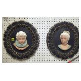 Pair of Victorian Style Plaster Wall Plaques