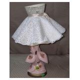 Vintage Calla Lily Chalkware Table Lamp
