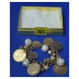 1957 South Africa Queen Elizabeth II Coin Bracelet