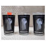 Lot of 3 Vintage Peek-A-Boo Glass Tumblers