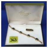 12k Gold Filled Jade Bracelet w/ Box