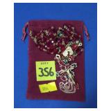 Poinsettia Rosary Necklace w/ Velvet Bag