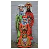 Vintage 3 Wise Men Flat Back Plastic Decoration