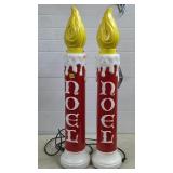 Pair of Empire Noel Candlesticks Blowmolds