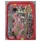 Tray Lot of Vintage Costume Necklacecs