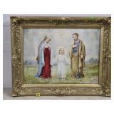 Antique Tin The Holy Family Religious Picture in