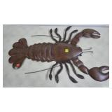 Large Tin Metal Lobster Wall Decoration