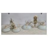 Lot of 2 Vtg Style Modern Light Fixtures