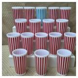 1950s Hazel Atlas CandyStripe Milk Glass Tumblers