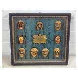 Korean Hahoe Masks in Framed Shadow Box