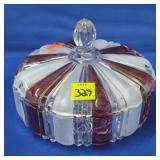 Anchor Hocking Ruby Stain Candy Dish w/ Lid