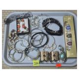 Tray Lot of Vintage Costume Bracelets