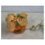 Vtg Popcorn Lucite Orange Flower Lamp