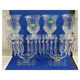 Pair of Cut Crystal Multi-Light Candelabras