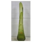 L.E. Smith Avocado Green Nubby Butt Swung Vase