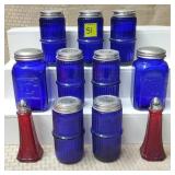 Vtg Cobalt Blue Hoosier Shakers, S&P Shakers,