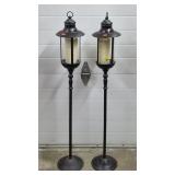 Pair of Metal Floor Standing Candle Holders