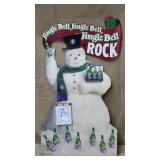1989 Rolling Rock Jingle Bell Snowman Sign