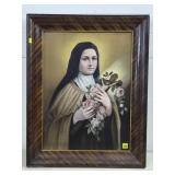 Antique Tin Blessed Mother Religious Picture