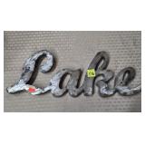 Vtg Metal Lake Cursive Script Sgn