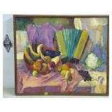 Vintage Royce Still Life Painting in Wood Frame