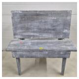 Blue Painted Decorative Wood Bench