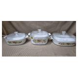 Lot of 3 Corningware Spice of Life Casserole -