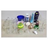 Lot of Vintage Glassware, Art Glass Vases, Shades