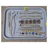 Tray of Vintage Costume Bracelets