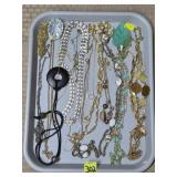 Tray of Vintage Costume Necklace Jewelry
