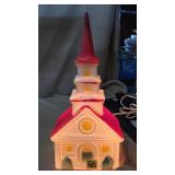15" H Poloron Christmas Church Blowmold