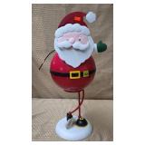 22 3/4" H Tin Metal Decorative Santa Statue