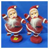 8 3/4" H Pair of 2 Vtg Santa Claus Stand Up Decor