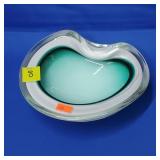 Vtg Murano Cased Glass Ashtray / Trinket Bowl