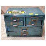Vintage Metal TOol Box w/ Screws, Bolts, Hardware