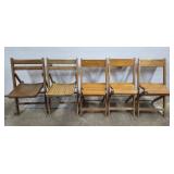 Lot of Vintage Assorted Wood Folding Chairs