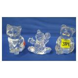 Lot of 3 Princess House Crystal Paperweights