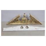 Lot of 2 Wood Architecural Pediments Wall Hangers