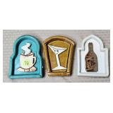 Lot of 3 Cathy Broski Signed Espresso Stoneware -