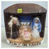 1973 Peac on Earth Xmas Nativity Manger Mold