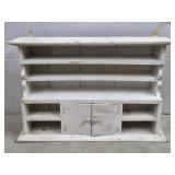Vintage Painted Wood Wall Mount Shelf Cabinet