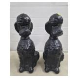 Pair of 18" H Poodle Plastic Blowmold Statues