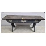 Primitive Heart Bench w/ Drawer