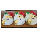 24 1/2" H 3 Vtg Vacuum Formed Plastic Santas