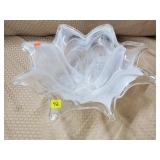 Vtg Murano Style Star Freeform Centerpiece Bowl