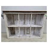 Primitive Wood White Painted Shelf Cabinet